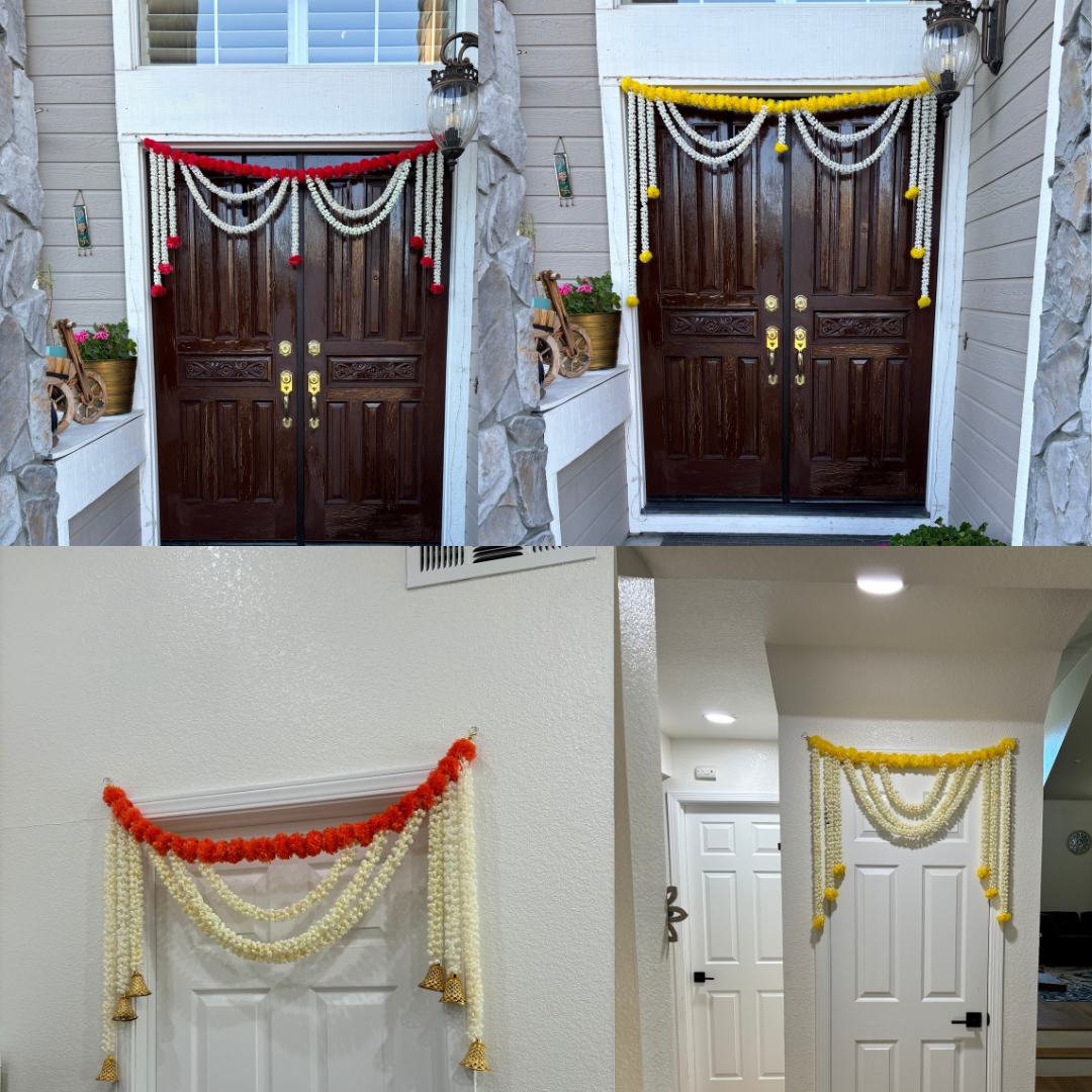 Vibrant Marigold & Mogra Toran – Bandhanwar Door Decoration