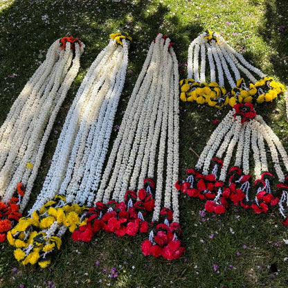 Artificial Indian Garlands: Mogra, Marigold, and Leaves