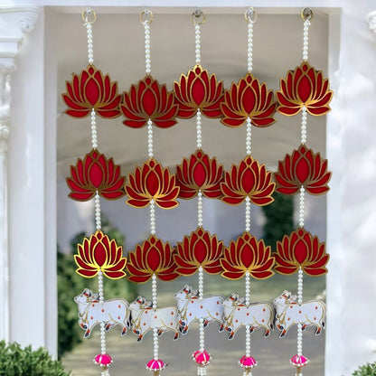 Pichwai Cow Pearl Beads Wall Hanging – Urli Utsav Decor