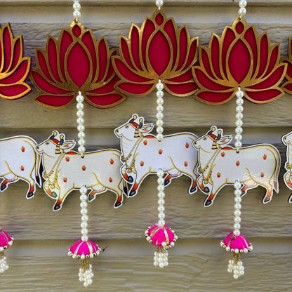 Pichwai Cow Pearl Beads Wall Hanging – Urli Utsav Decor