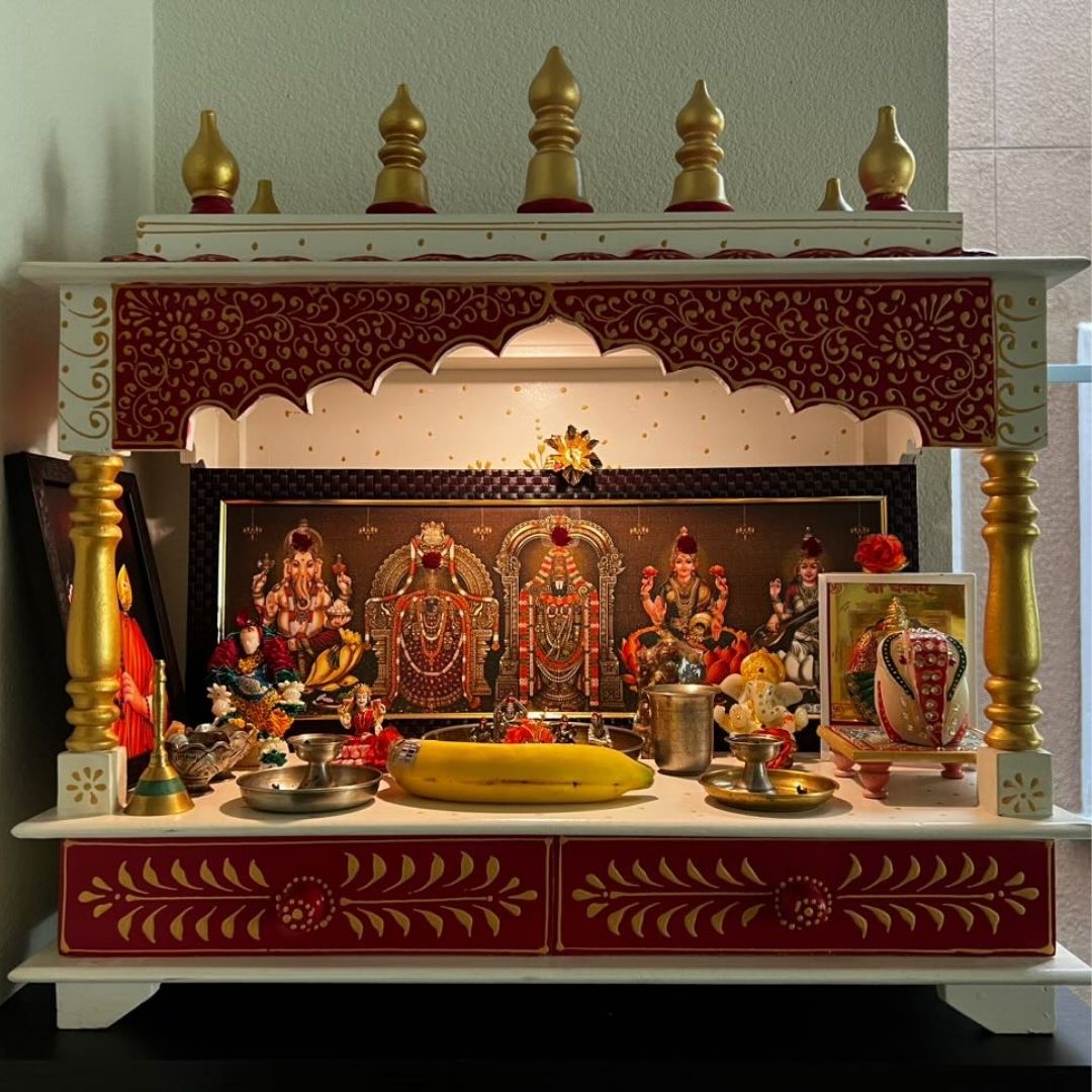 Red Pooja Mandir