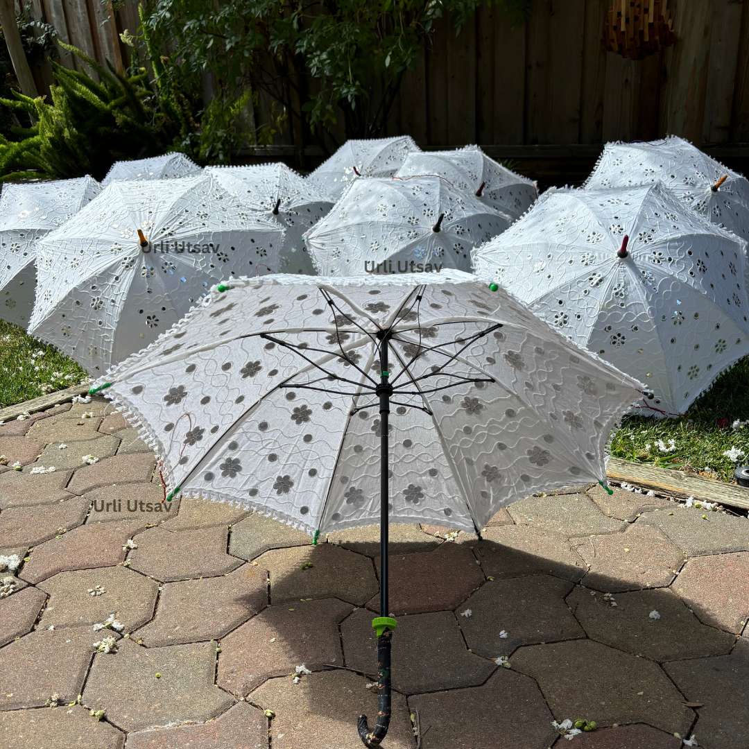 Victorian White Cotton Umbrellas -  Birthday Party Props