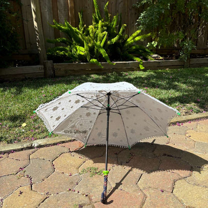 Victorian White Cotton Umbrellas -  Birthday Party Props