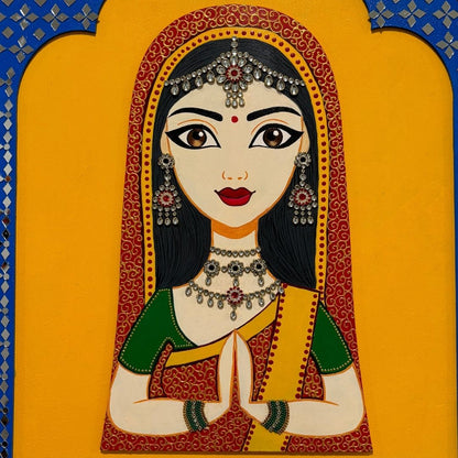 Welcome Female Jharokha Wall Art