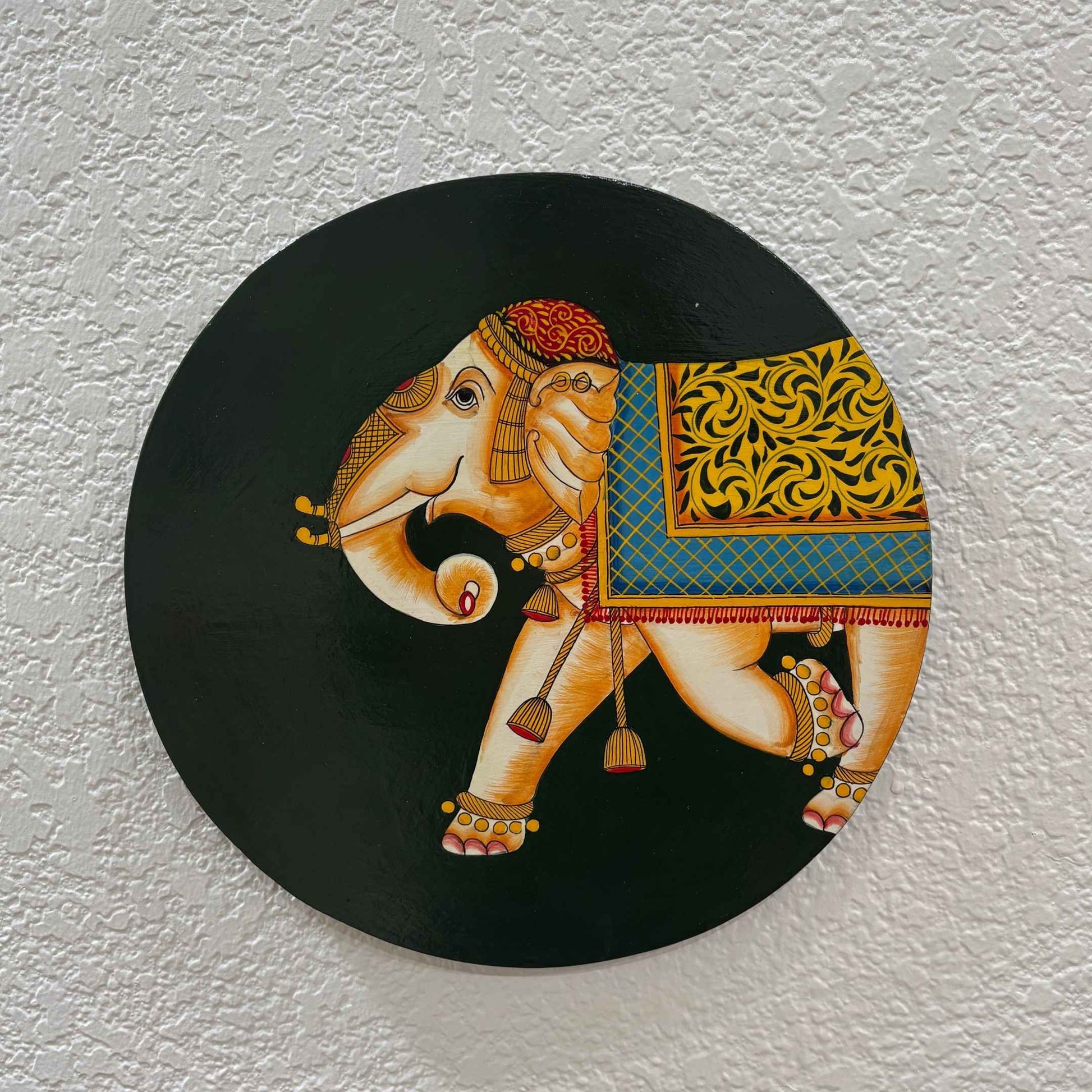 Boho Elephant Wall Plate from Urli Utsav