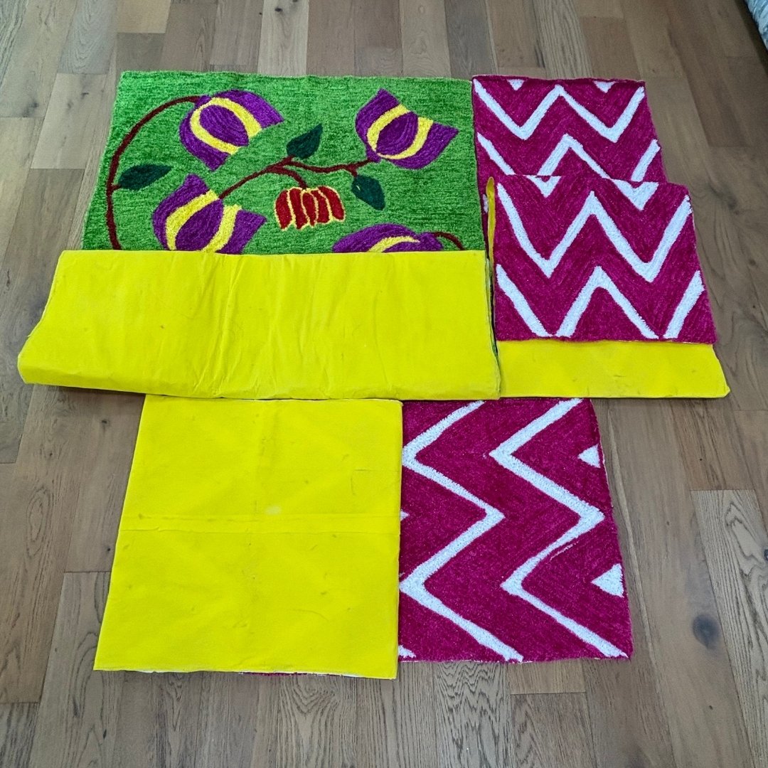 Ethnic event décor backdrop showcasing bold lotus patterns 8x6 FT crafted by Indian artisans