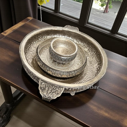 Urli Utsav branded German silver traditional urli bowls collection