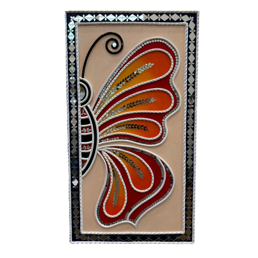 Urli Utsav Lippan Wall Art - Butterfly Peacock Set