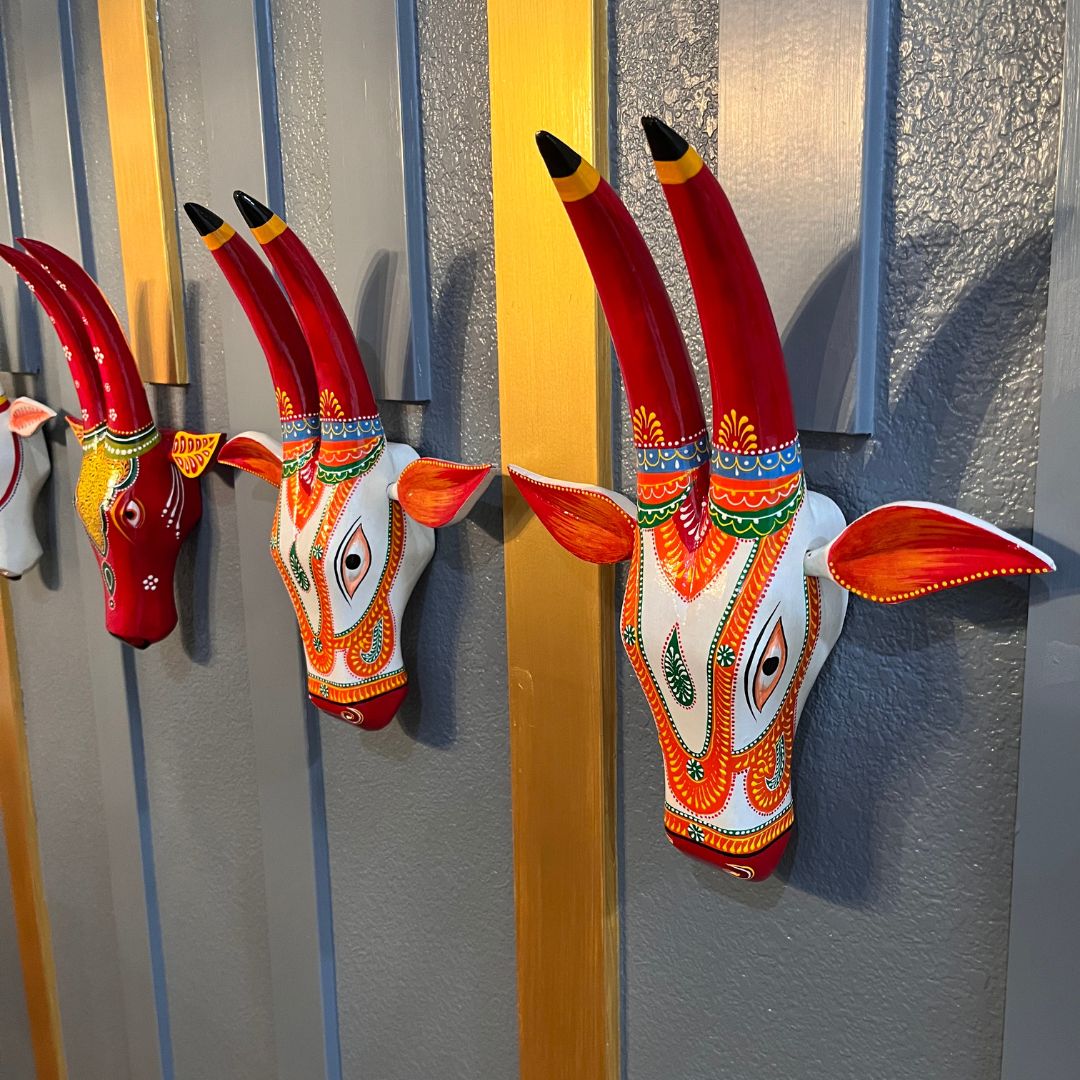 Urli Utsav Handpainted Cow Head Staging