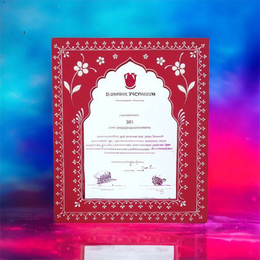 laminated certificate - urli utsav