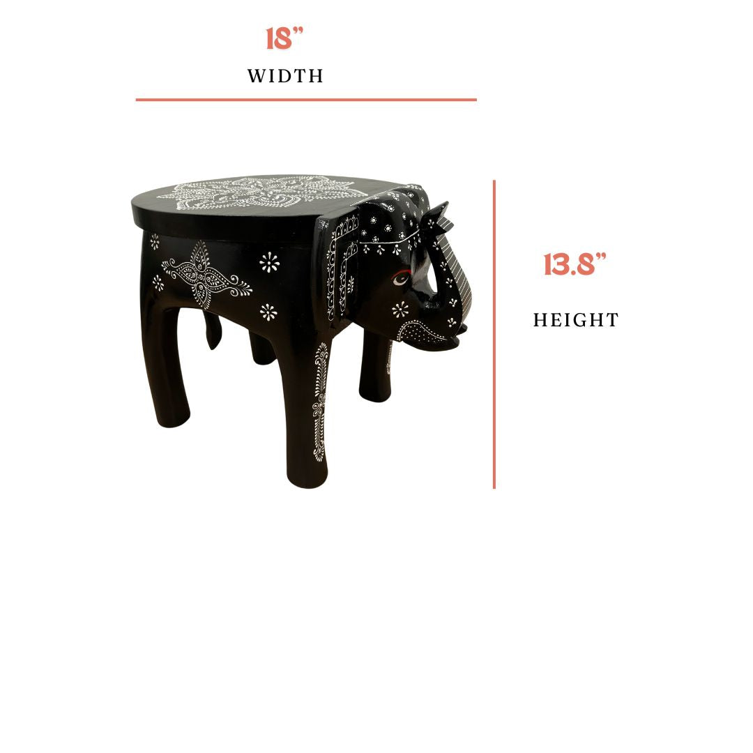 Elephant Stool/Side Table - Black