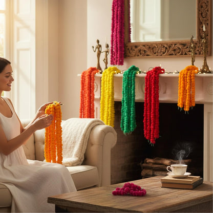 Classic Marigold Indian Artificial Garland - SET of 10 Strings