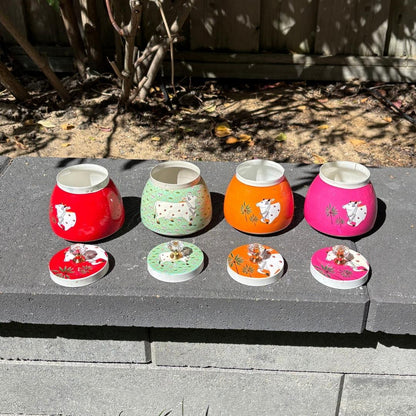 Set of colorful metal pichwai jars ideal for Diwali, Golu, Navratri, Housewarming gifting, Bulk gifting