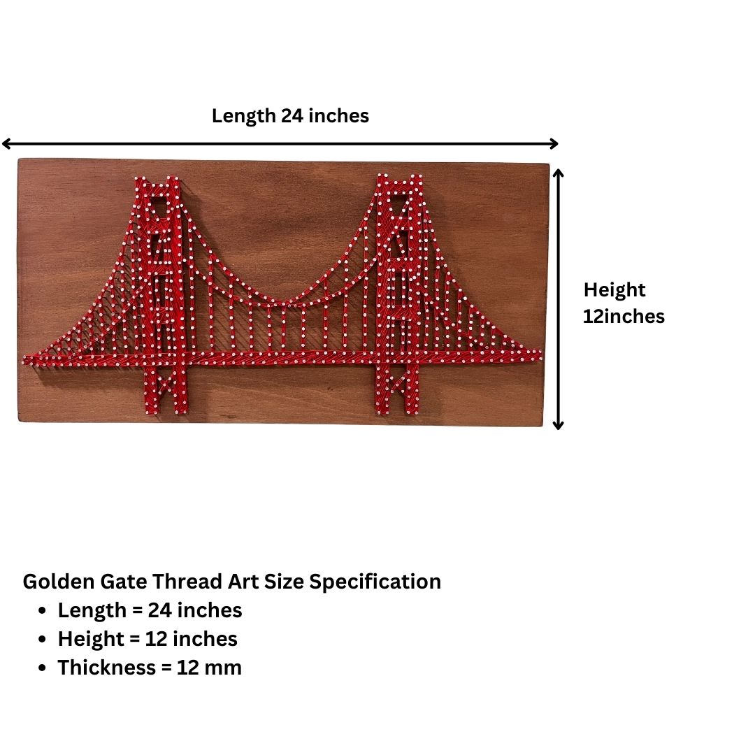 Golden Gate in Nail and Thread Art