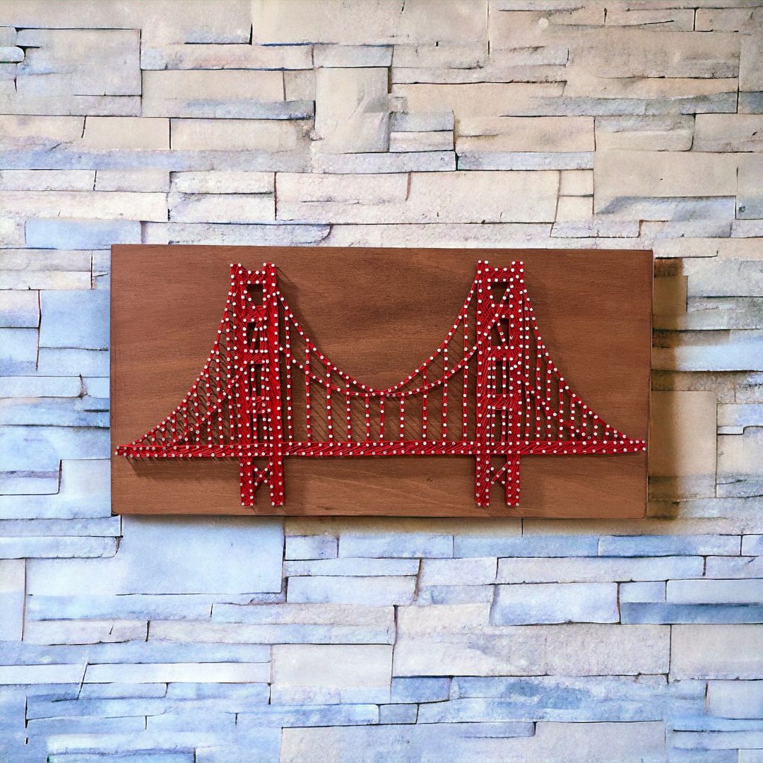 Golden Gate in Nail and Thread Art