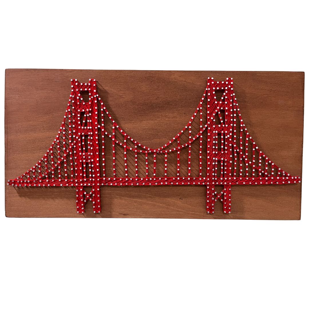 Golden Gate in Nail and Thread Art