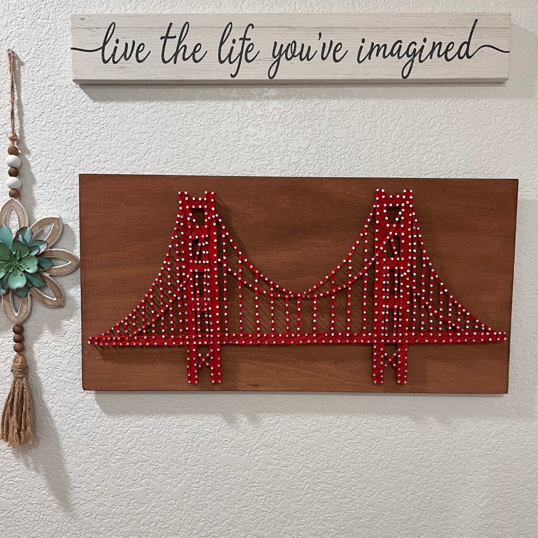 Golden Gate in Nail and Thread Art