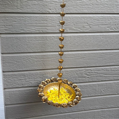 Decorative gold hanging rose urli