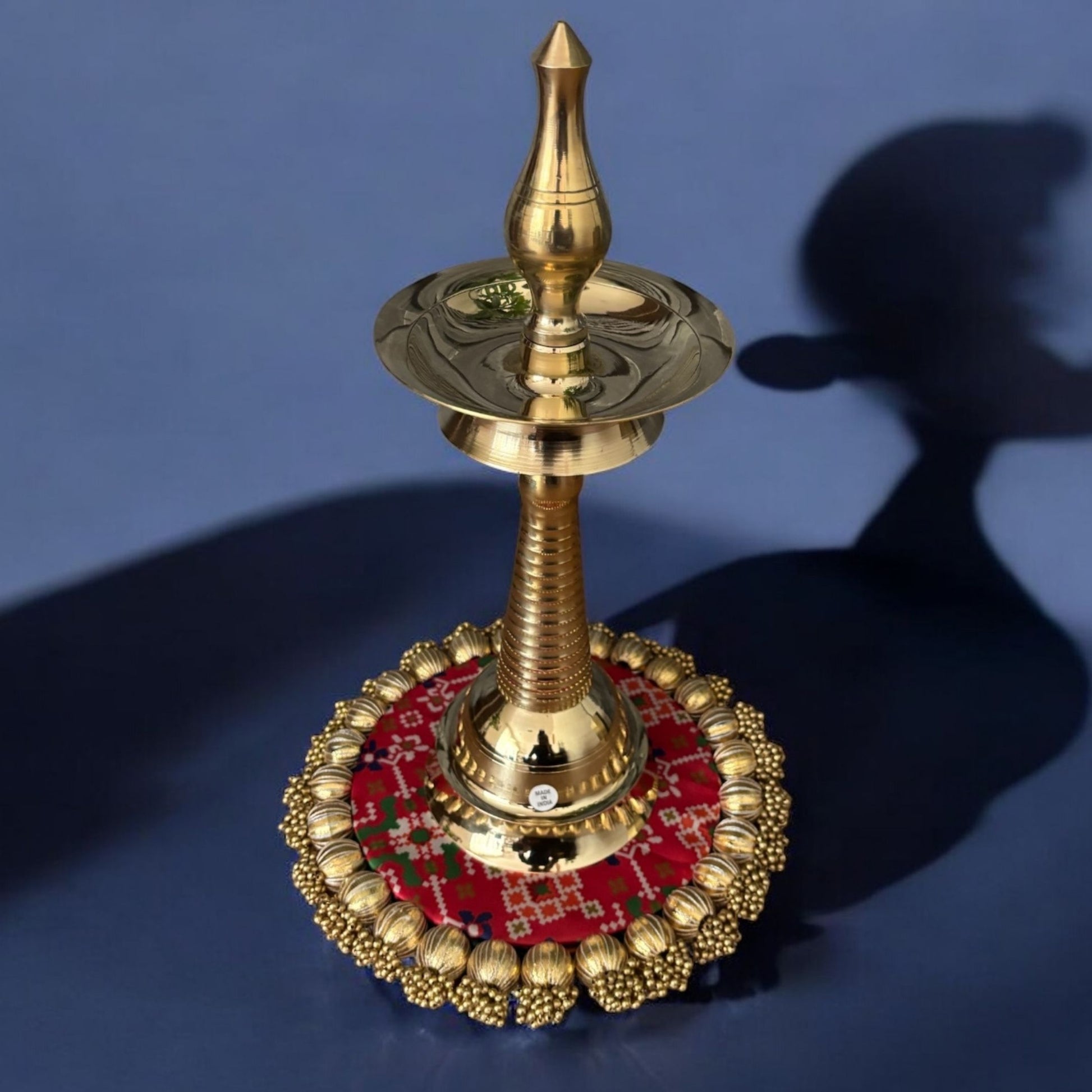 14 Inches Tall Kerala Diya Oil Lamp – Set of 2 Brass Samai by Urli Utsav Decor