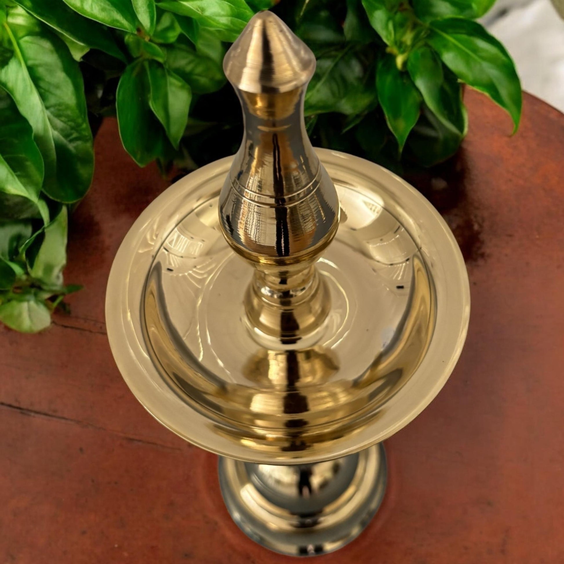 14 Inches Tall Kerala Diya Oil Lamp – Set of 2 Brass Samai by Urli Utsav Decor