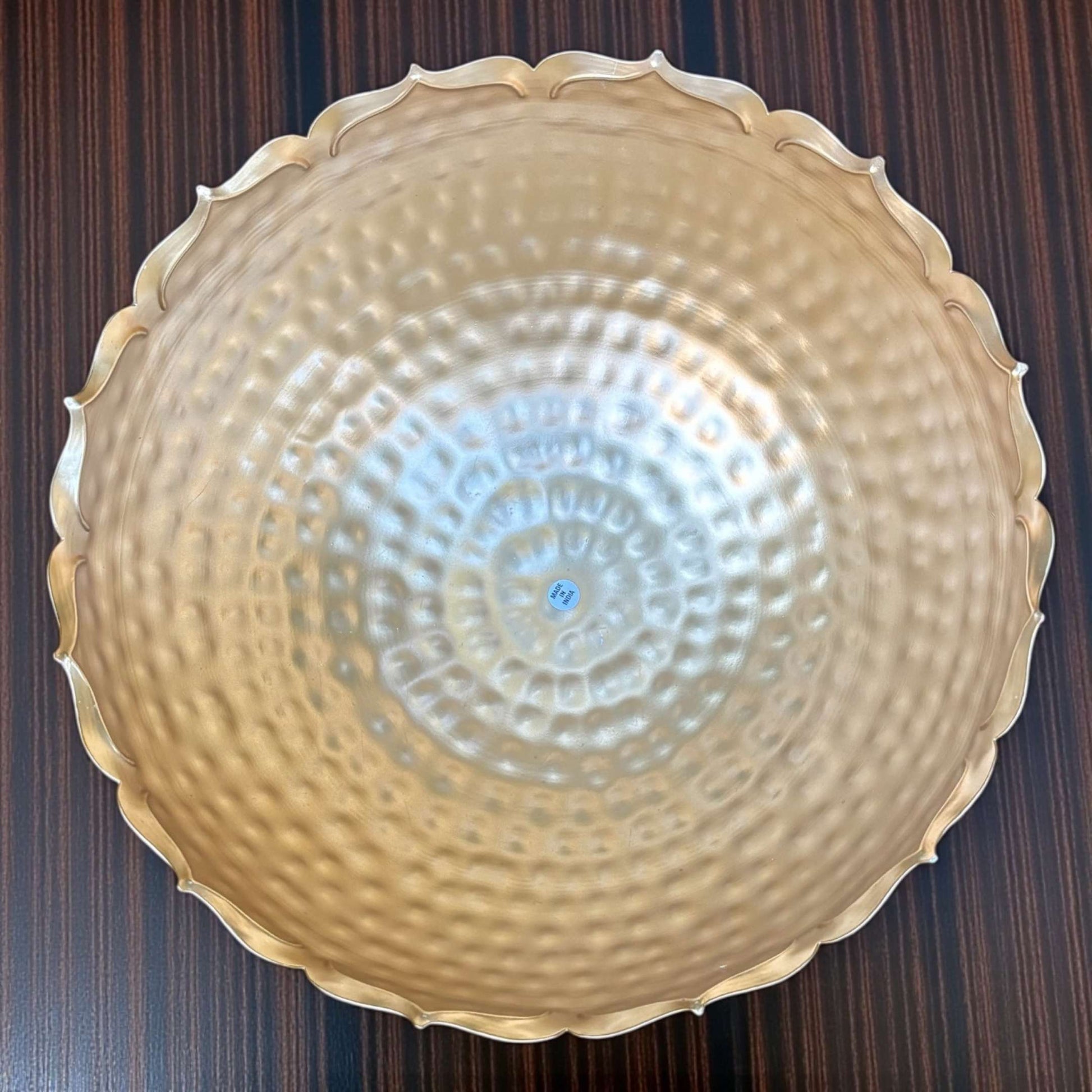 Top view of the lotus decorative urli bowl set, featuring detailed petals for timeless Indian-style deco