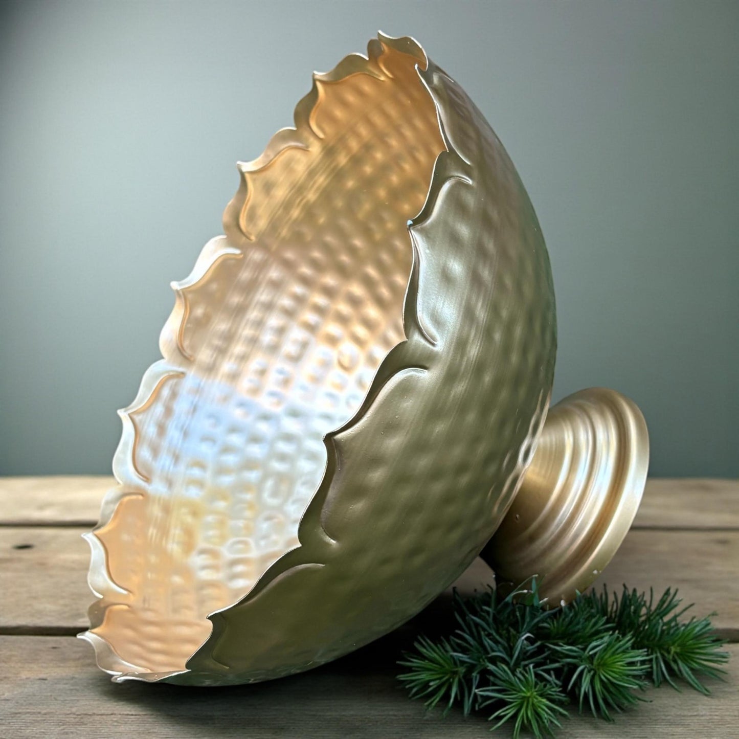 Side view of the lotus decorative urli bowl set, featuring detailed petals for timeless Indian-style deco