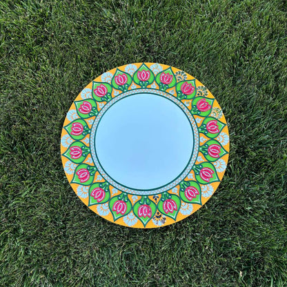 Urli Utsav 24 Inches Lippan Mirror - Lotus