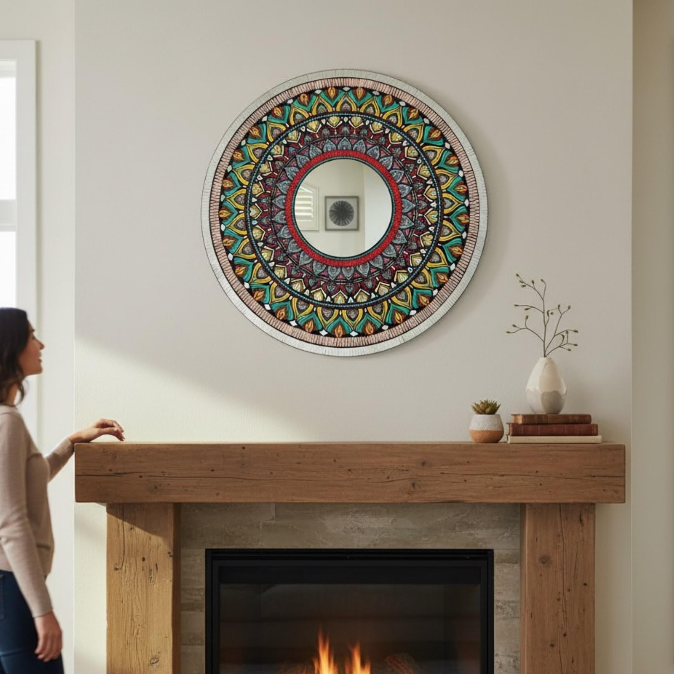 Handcrafted Indian Wall Mirrors – Jharokha & Mandala – Urli Utsav