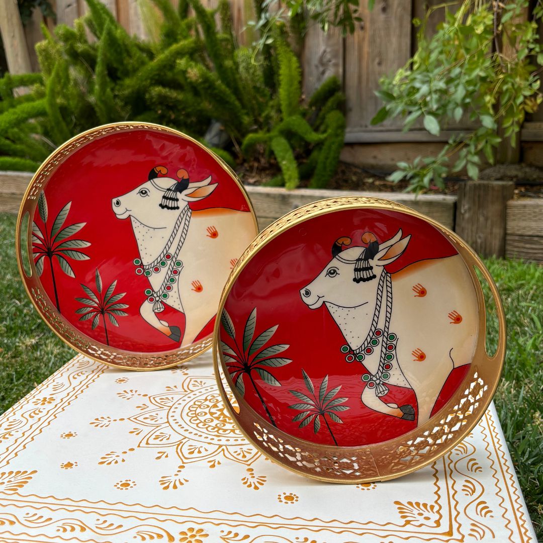 Urli Utsav Metal Pichwai Tray - Return Gifting