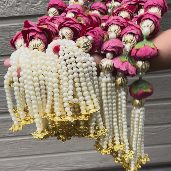 3FT peony pearl garland set – pink red yellow wedding & Diwali floral string video