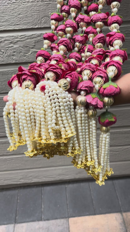3FT peony pearl garland set – pink red yellow wedding & Diwali floral string video
