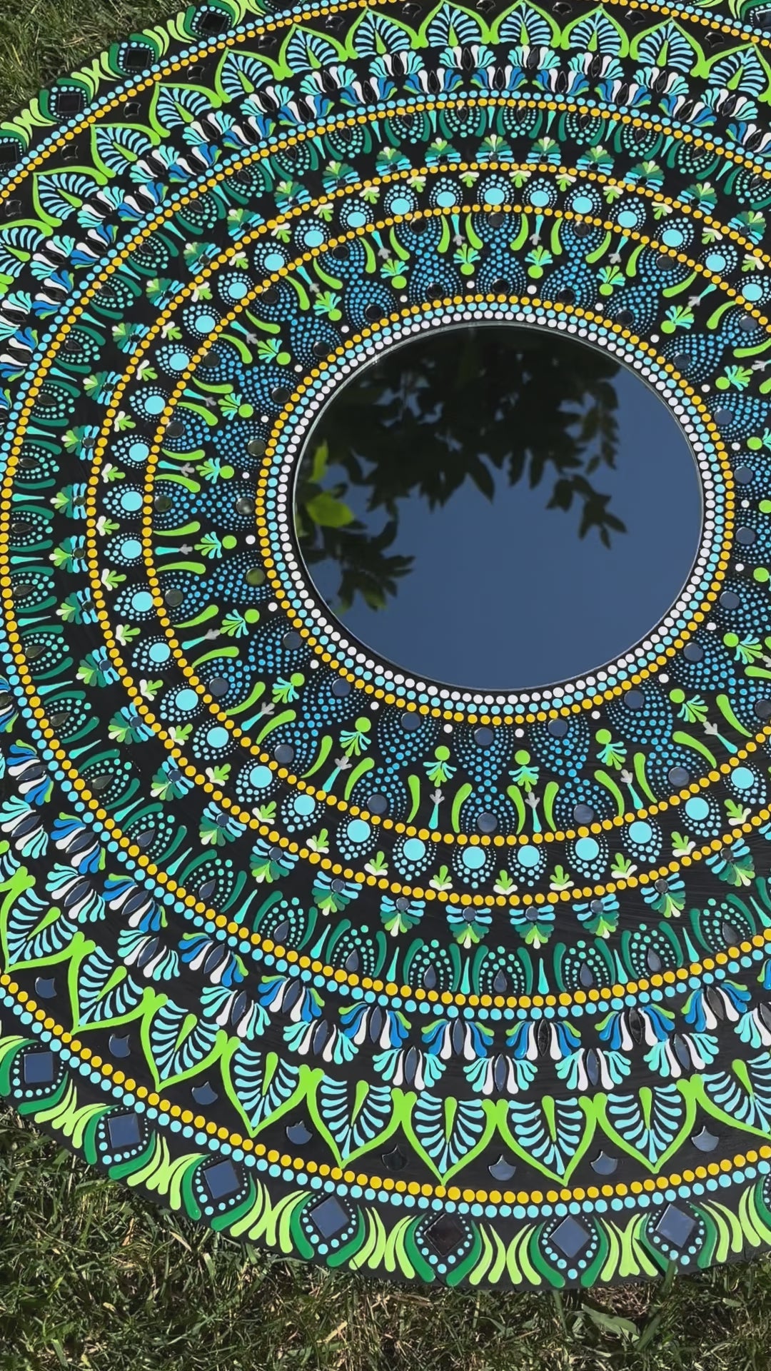 Video Of 36-Inches Mandala Mirror Wall Art - Hawaii Rainforest
