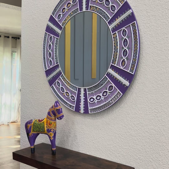 video of 24-Inches Purple Mirror - Lippan Wall Art