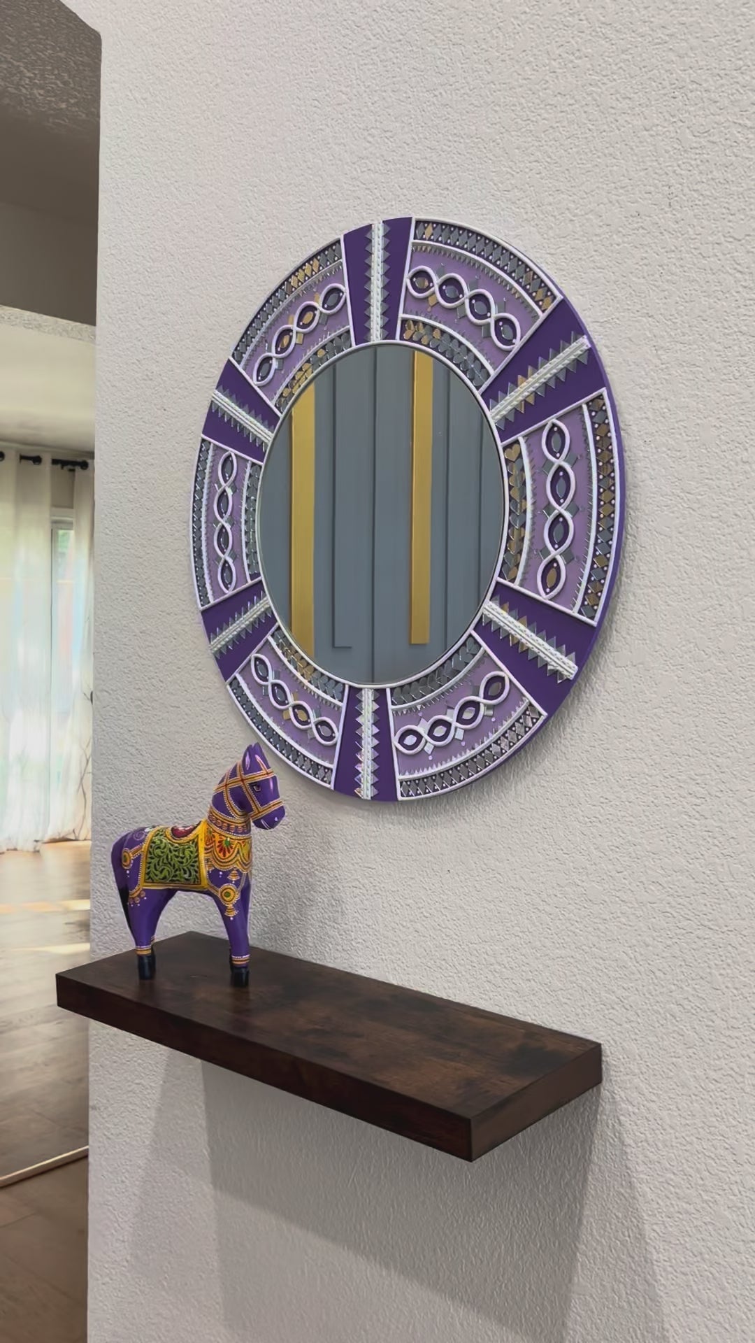 video of 24-Inches Purple Mirror - Lippan Wall Art