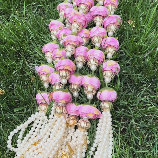 Video of Peony Flower Pearl Garland Set by Urli Utsav Decor – Wedding & Festive Decor