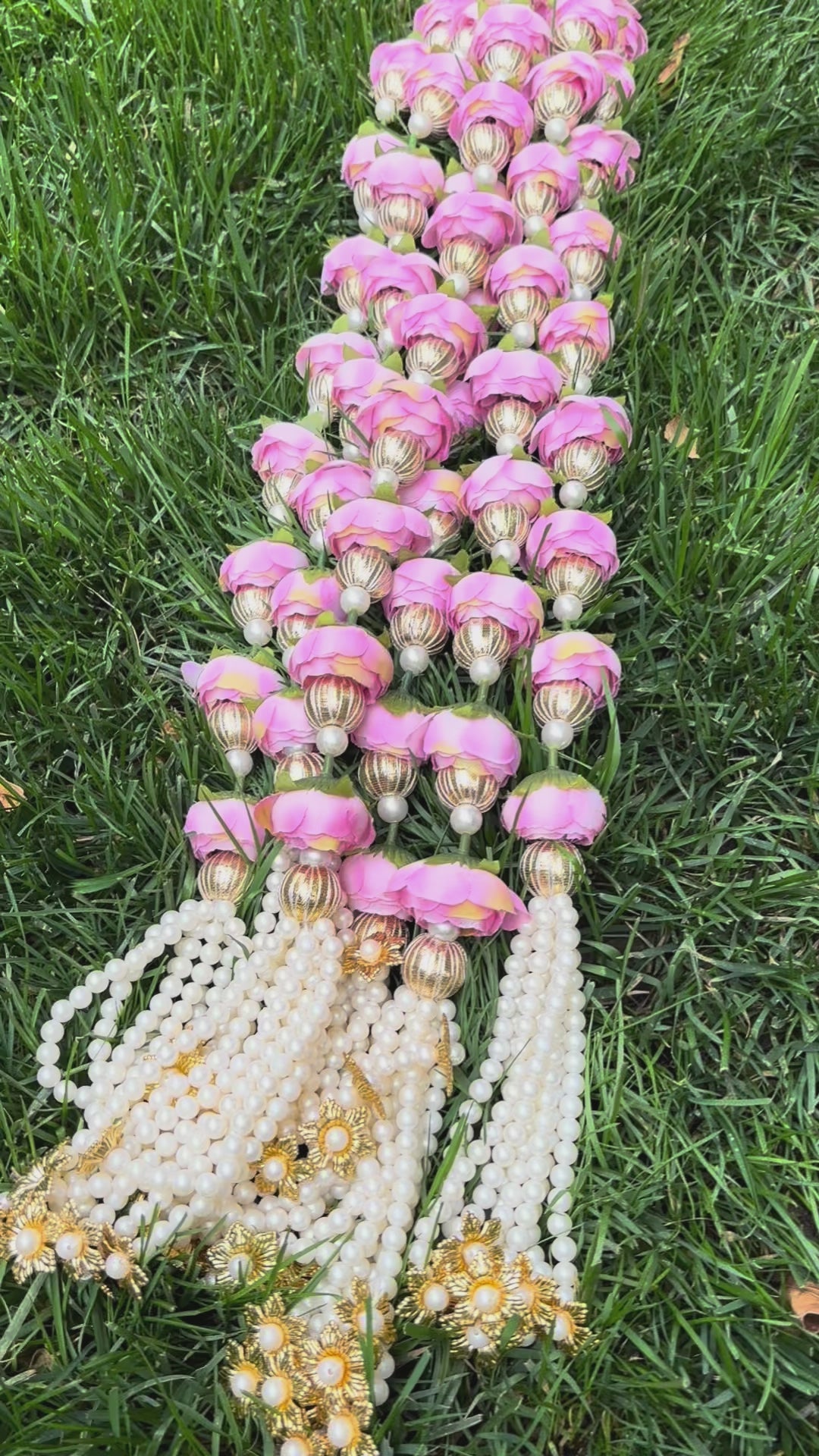 Video of Peony Flower Pearl Garland Set by Urli Utsav Decor – Wedding & Festive Decor