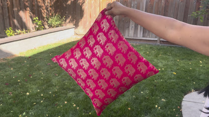 video of 16x16 Indian Cushion Cover Set of 5 – Elephant Print Pillow Covers