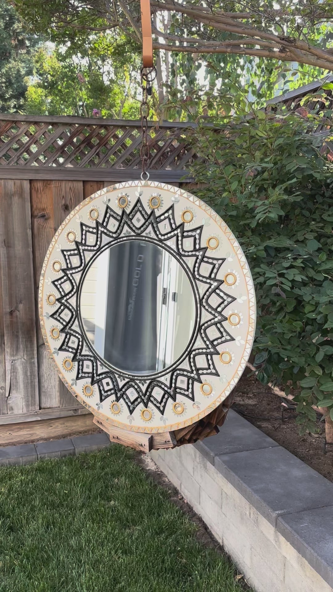 Video of 24-Inches Lippan Mirror Wall Art - Black & White