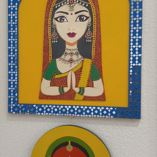 Welcome Female Jharokha Wall Art