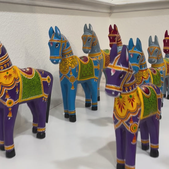 Video of Woden horses by Urli Utsav Decor - Indian Decor Store in USA