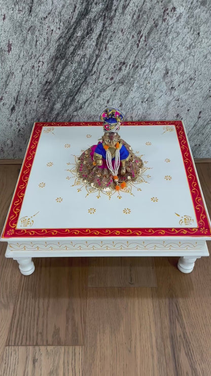 Red Pooja Chowki - Urli Utsav Bajot