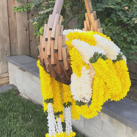 video of Marigold & Jasmine Fabric Garland