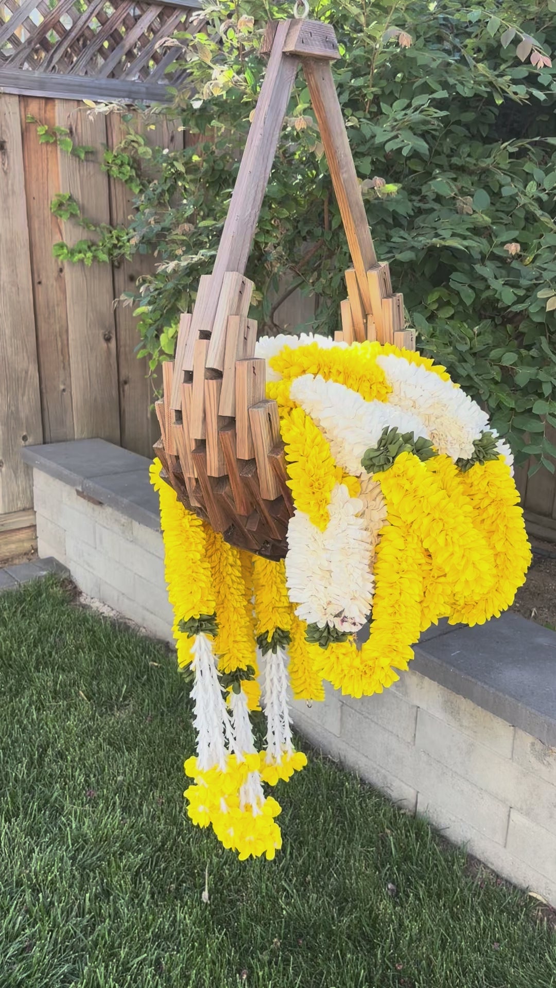 video of Marigold & Jasmine Fabric Garland