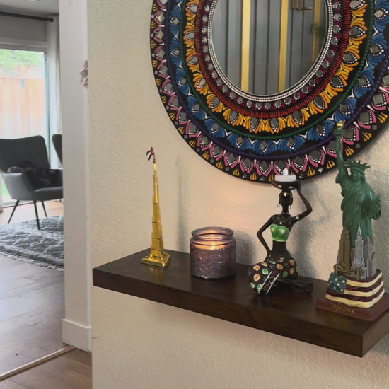video of 24-Inches Multicolor Mandala Lippan Mirror