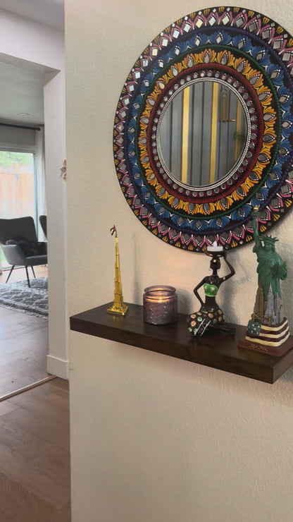video of 24-Inches Multicolor Mandala Lippan Mirror