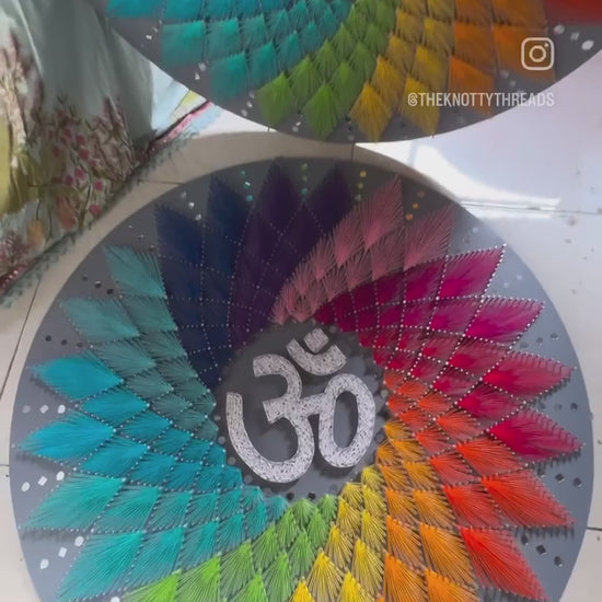 Om (AUM) String Art | Nail and Thread Wall Decor