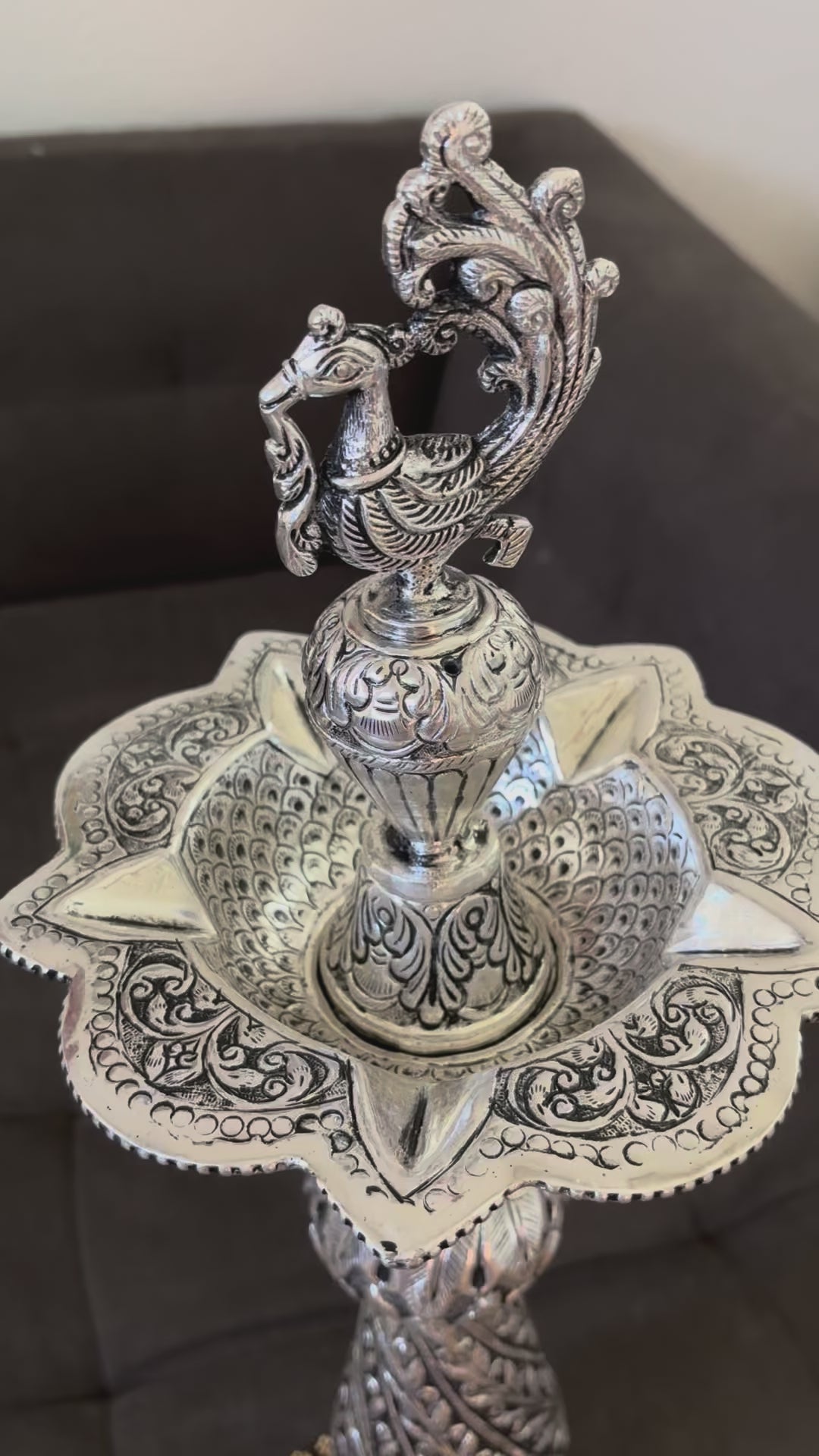 video of Decorative silver oil lamp by urli utsav decor