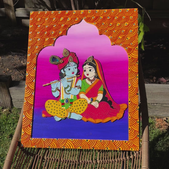 Radha Krishna Jharokha Wall Art