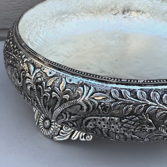 German Silver 17 inches jungle theme urli by urli utsav decor