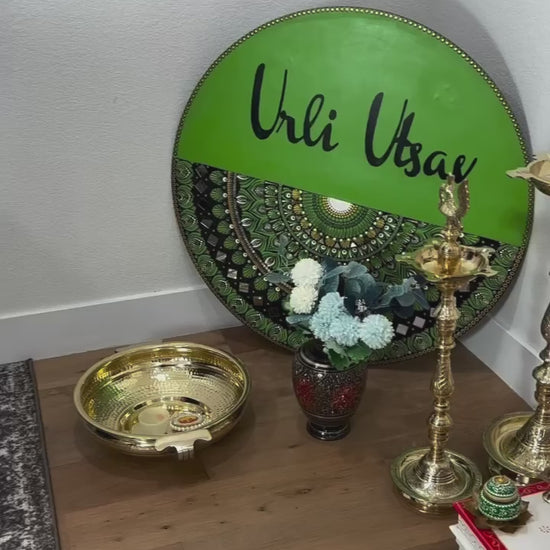 Urli Utsav German Silver Swan Chowki - Indian Decor Store In USA